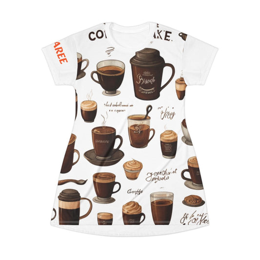 Coffee Lover T-Shirt Dress | Cute & Comfy Dress for Café Enthusiasts