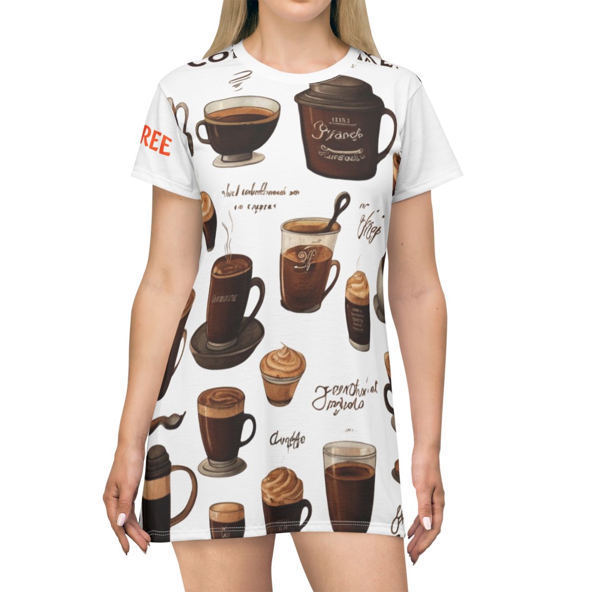 Coffee Lover T-Shirt Dress | Cute & Comfy Dress for Café Enthusiasts