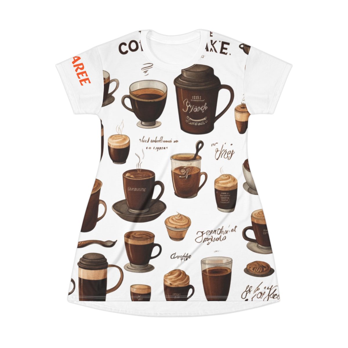 Coffee Lover T-Shirt Dress | Cute & Comfy Dress for Café Enthusiasts